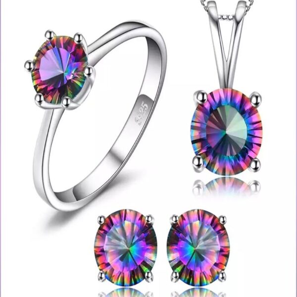 Mystic Topaz Set 925 Sterling Silver